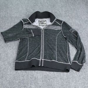 BUCKLE BLACK ATHLETIC FIT FULL ZIPPER LIGHT  WEIGHT JACKET/SHIRT BLACK SZ M